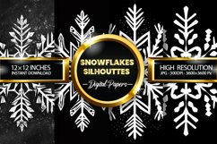 Snowflakes Silhouttes Digital Papers - 04 Variations Product Image 1