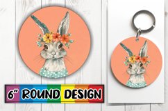 Enchanting Bunny and Floral Design Round Product Image 1