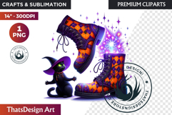 Halloween Character Boots - Spooky Gothic Clipart PNG Product Image 1