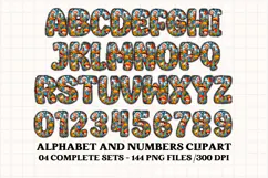 Kids Cartoon Alphabet clipart, kids cartoon letters doodle Product Image 4