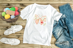 Embroidery Style Coquette Bow Clipart, garden spring bow PNG Product Image 9
