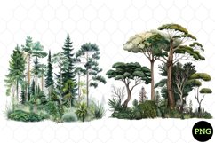 Watercolor Forest Tree Clipart , Watercolor Clipart Product Image 1
