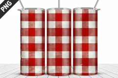 Red Plaid Tumbler Design | Valentine's Day Tumbler Wrap Product Image 3