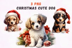 3 png christmas cute dog clipart, dog sublimation Product Image 1