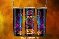 Neon Halloween Tumbler Wrap Sublimation Desings Product Image 2