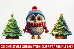 3D Christmas Sublimation Clipart Product Image 1