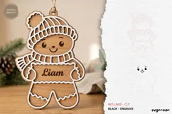 Personalized Gingerbread Ornament Laser Cut | SVG Product Image 2