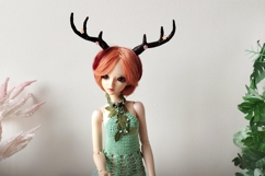 Miniature deer antlers on magnet tutorial. BJD doll horns Product Image 10