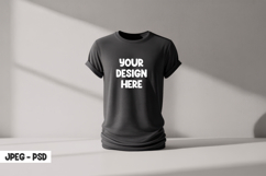 Dark T-Shirt Mockup PSD Side Shadow Product Image 1