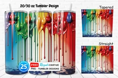 Christmas Paint Dripping 20/30oz Tumbler, BONUS 25 Tumbler Product Image 1
