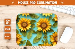 3D Sunflower Mouse Pad Sublimation Product Image 1