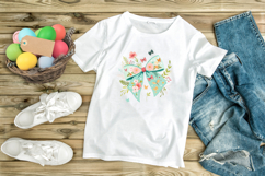 Spring Butterfly Coquette Bow Clipart, garden spring bow PNG Product Image 9