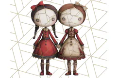 Creepy Dolls Clipart PNG Haunted Toy Characters Product Image 2