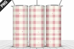 Pink Plaid Tumbler Design | Valentine's Day Tumbler Wrap Product Image 3