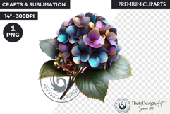 Royal Hydrangea Guardians Fantasy Warrior and Floral Graphic Product Image 1