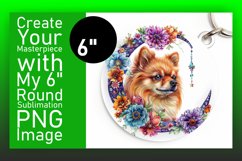Cute Round Dog Sublimation Keychain Product Image 1