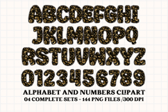 Black and Gold Alphabet png clipart, gold letters doodle Product Image 4