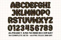 Black and Gold Alphabet png clipart, gold letters doodle Product Image 4
