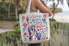 She loves Jesus and America too PNG T-Shirt|4th of July PNG Product Image 10