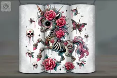 4 Zombie Unicorn Tumbler Wrap Sublimations, 20 oz Product Image 3