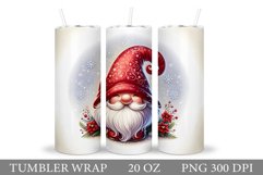 Christmas Gnome Tumbler. Christmas Tumbler Sublimation Product Image 1