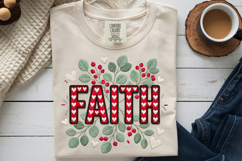 Faith Embroidery PNG, Floral Christian Sublimation Product Image 9