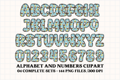 Easter Blooms Alphabet &amp; Numbers Clipart PNG Set Product Image 4