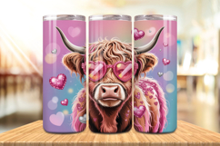 Valentine’s Day Highland Cow Tumbler Wrap PNG Big Bundle Product Image 10