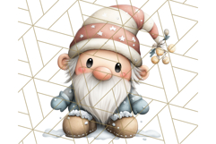 Watercolor Winter Gnome Clipart, Cute Gnome Christmas PNG Product Image 2