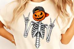 Rock on Halloween Skeleton PNG, Funny Halloween PNG Product Image 3