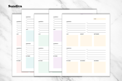Yearly Planner Quarterly Editable Template - 5 Colors Product Image 4