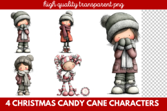 Christmas Candy Cane Characters Clipart Product Image 1