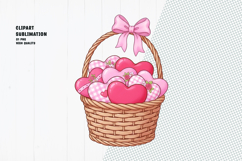 Valentine Heart Basket clipart sublimation png Product Image 1