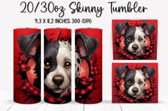 Valentine Dog - Tumbler Sublimation Design Product Image 1