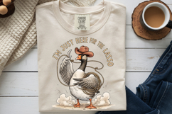Just Here For The Lasso PNG - Cute Cowboy Goose Sublimation Product Image 9
