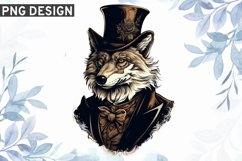 Victorian Wolf Sublimation PNG Design Product Image 1