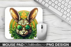 St. Patrick&#039;s Day Bunny Sublimation Mouse Pad Design Product Image 1