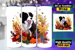 Cute Dog Tumbler Sublimation, 20 oz Skinny Tumbler Wrap Product Image 1