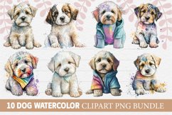 Dog Watercolor clipart. Cute Puppies Product Image 1