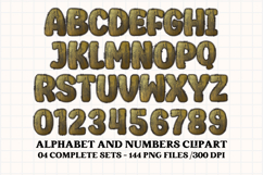 Black and Gold Alphabet png clipart, gold letters doodle Product Image 5