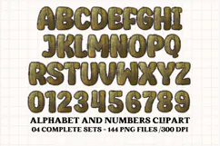 Black and Gold Alphabet png clipart, gold letters doodle Product Image 5