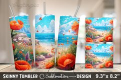 Summer 20 oz Skinny Tumbler Sublimation Designs Product Image 11