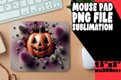 Cheerful Mouse Pad PNG Style, 3D Pumpkin Product Image 1