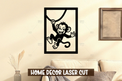 Monkey baby Wall Art SVG for Nursery Room Decor Laser Cut Product Image 1
