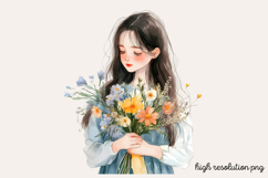 Watercolor Spring Garden Clipart PNG Product Image 1