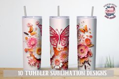 3D Butterfly Sublimation bundle paper cut Tumbler Wrap 20 OZ Product Image 11