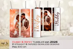 Hubby and Wifey Wedding Est.2026 Tumbler Sublimation Product Image 1