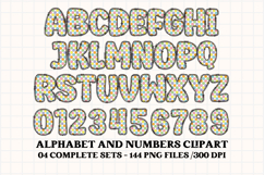 Whimsical Alphabet &amp; Numbers Clipart PNG 300 DPI Product Image 4