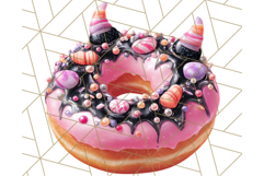 Realistic Halloween Donut Clipart PNG, Spooky Cute Sweets Product Image 2