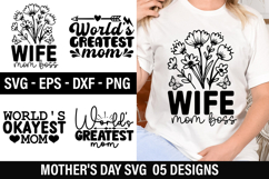 Mother's Day SVG Design - World s Okayest Mom Product Image 1